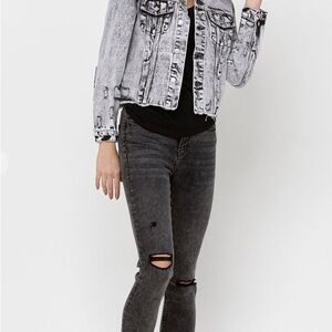 Stylish Black and White Denim Jacket